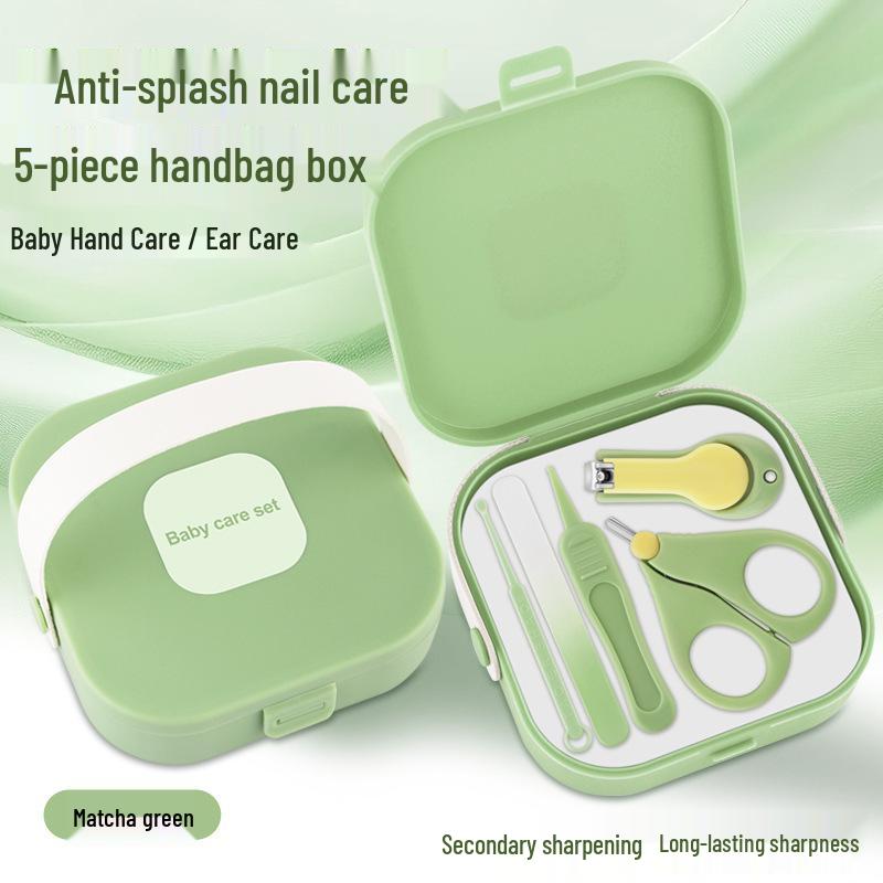 Portable Baby Nail Care Set: Clippers, Scissors, File, Ear Pick