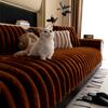 Winter Living Room Non-slip Warm Thick Striped Plush Cushion Couch Sofa Covers Slipcover Funda Sofa Mat