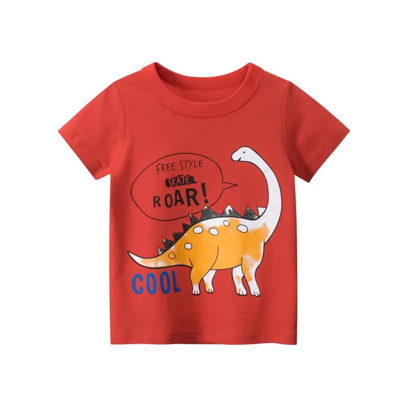 T-shirt cartoon animal baby boy girl children's short sleeved summer clothing dinosaur print