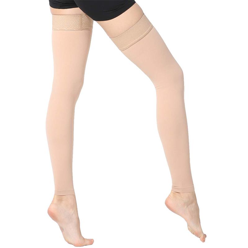 1 Pair 23-32Mmhg Footless Thigh High Compression Stockings For Varicose Vein Swelling Leg S-Xxl