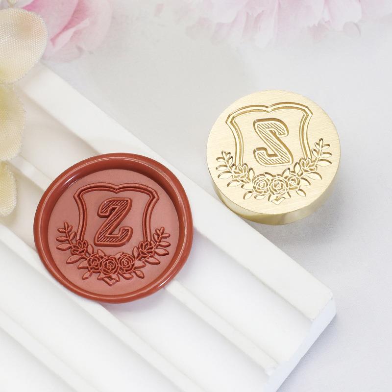 26 English Letters Datura Flower Pattern Wax Stamp Seal Envelope Sealin Greeting Card Gifts Wedding Invitation Decoration 20mm