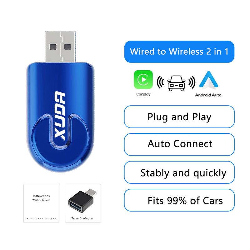 Kebidumei Wireless CarPlay Android Auto Wireless Adapter Smart Mini Box Plug And Play WiFi Fast Connect Universal For Nissan