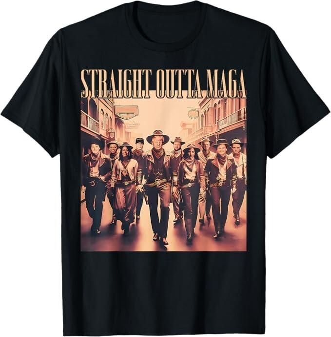 Straight Outta Maga Funny Trump 2024 President Unisex T-Shirt Unisex T-Shirt L