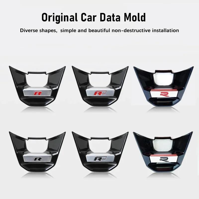 New ABS Metal R Rline Emblem Car Steering Wheel Decoration Sticker For Volkswagen R-Line GTI Polo Golf Passat Scirocco Jett
