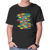 Unisex Rundhals-T-Shirt Brick in the Wall Grafik Kurzarm Lässiges T-Shirt