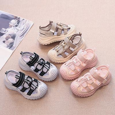 Children Sandals Mesh Breathable Girls Beach Shoes Casual Toes Capped 2025 Summer New Kids Sports Sandals Non-slip Hollowed-out