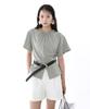 LOVENTINA Shirred Round Top_Smoke Green