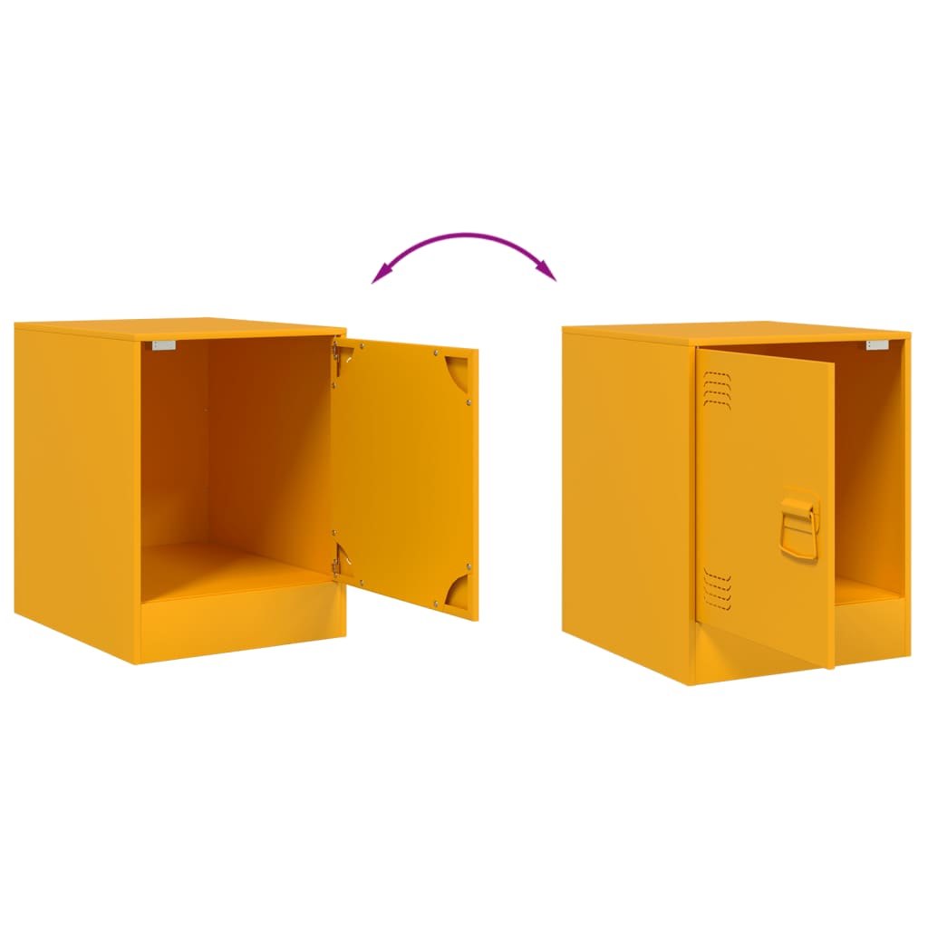 Nightstands 2 Pcs. Mustard Yellow 34.5 X 39 X 44 Cm Steel