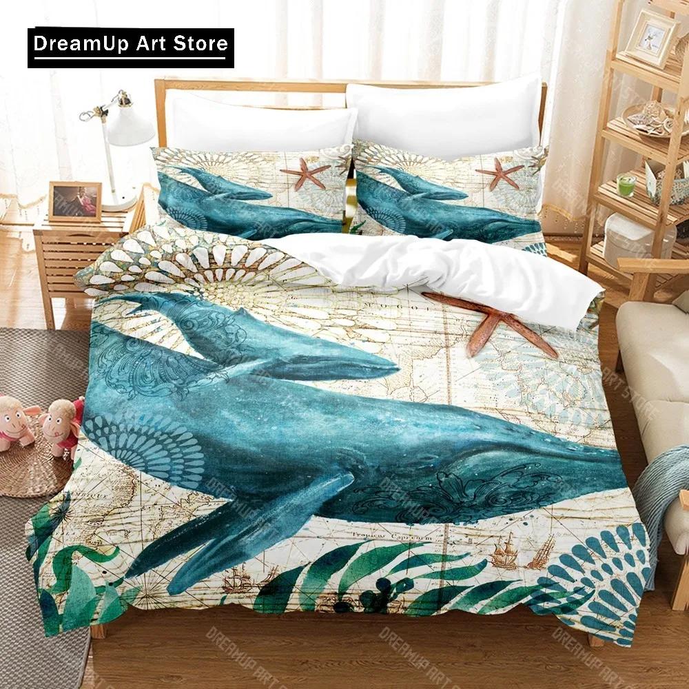 3D Print Undersea World Bed Linen Set,King Size Duvet Cover,Bedroom Bedding,Home Textile,Double Kid Quilt Cover,Dropship