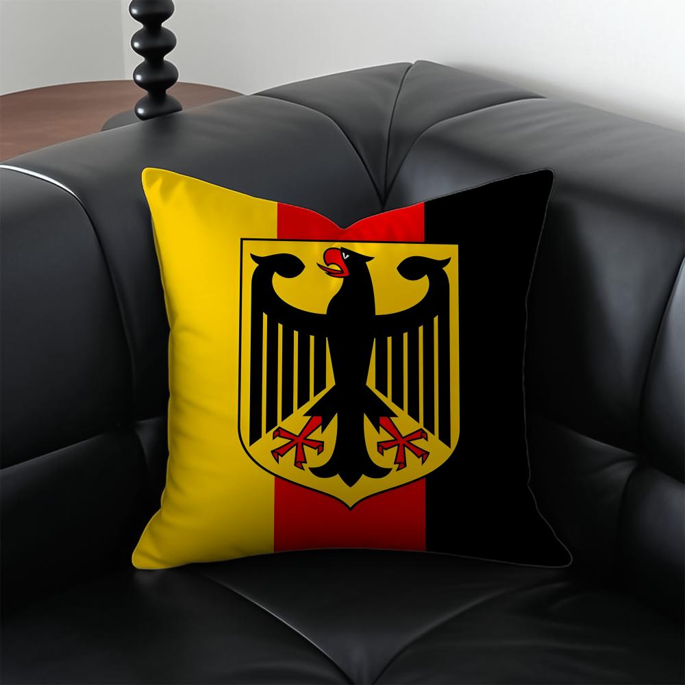 Honorary Proud GGermany Flag Black red yellow Cushion Cover Pillow Case Antidustmite Invisible zipper silky plush cushion