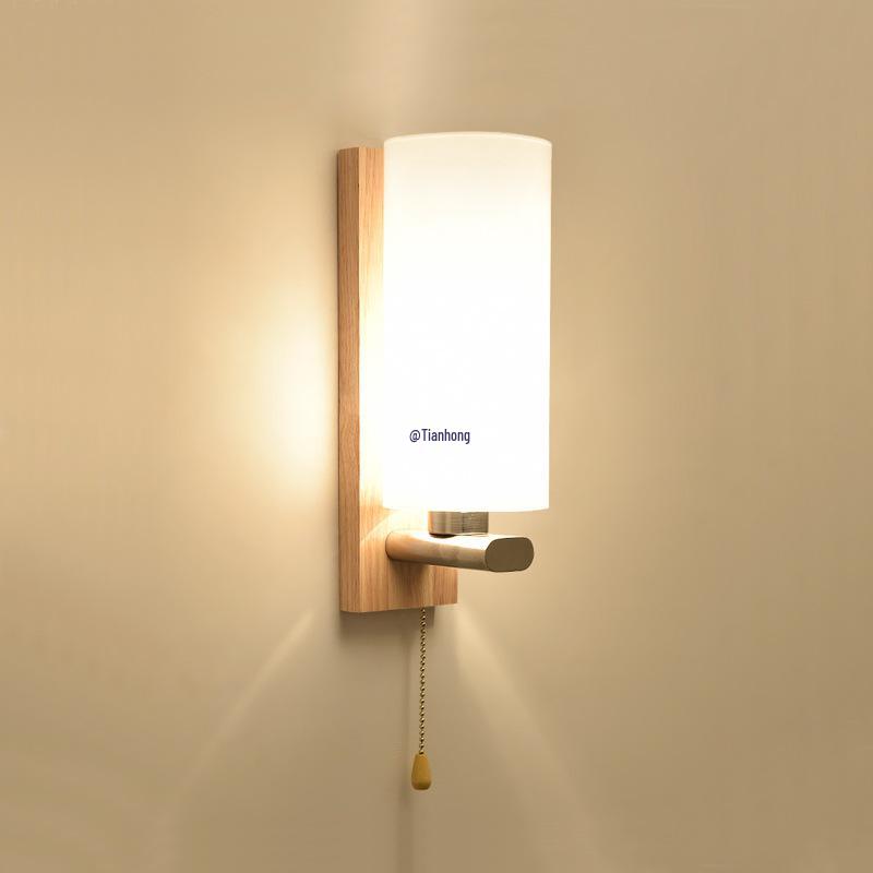 Lampă de perete Stejar Nordic: Lumină Modernă Minimalistă pentru Dormitor, Living sau Scară