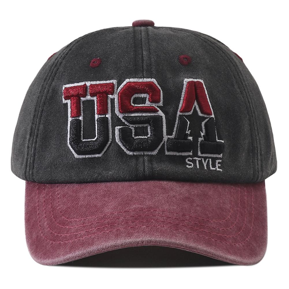 New Unisex USA Embroidered Letter Baseball Cap Washed Cotton Snapback Hat Hip Hop Outdoor Peaked Caps for Women Men Visor Hats