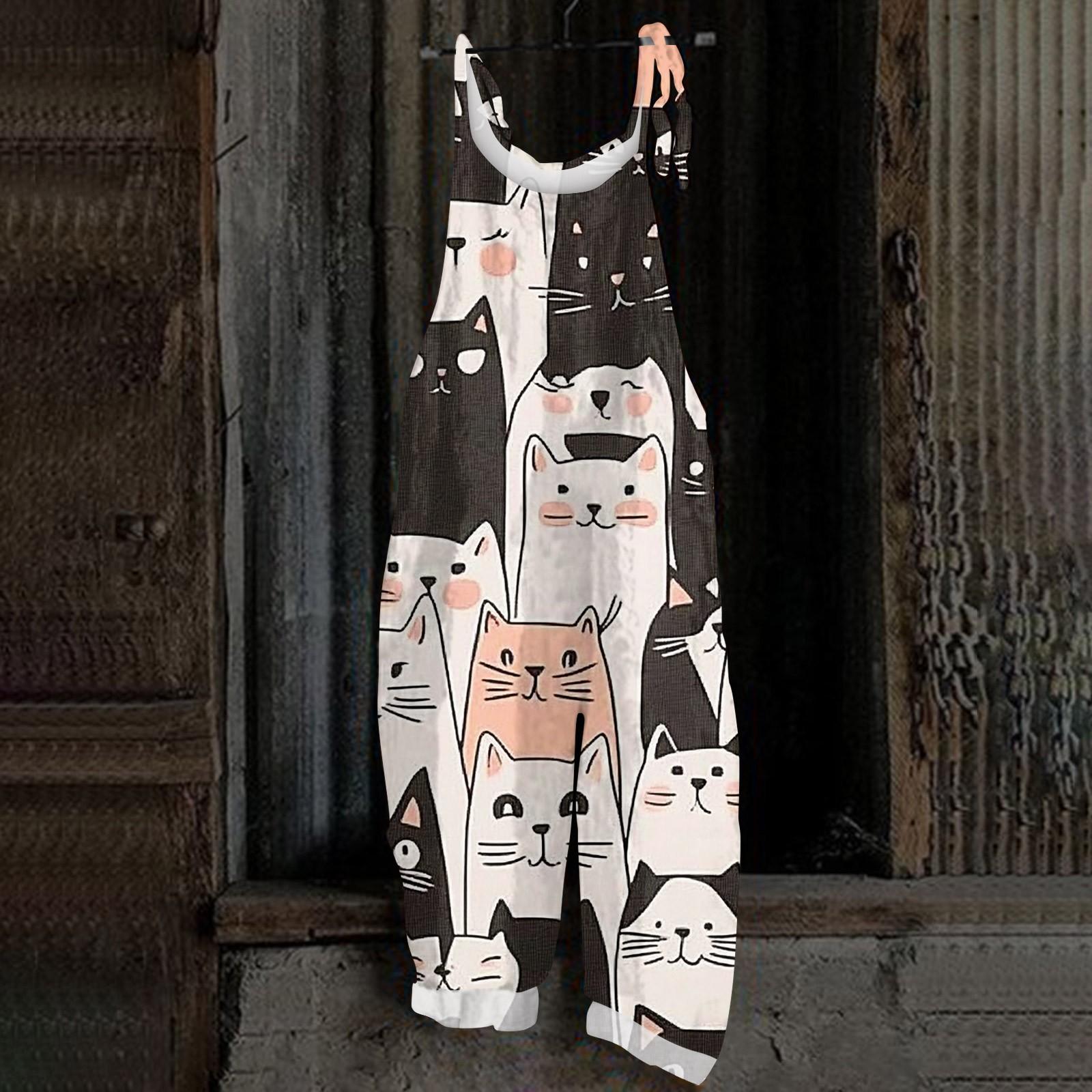 

Женский комбинезон с рождественским принтом, повседневный свободный винтажный комбинезон из хлопка и льна XL хаки