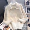 Knitted cardigan sweater jacket women's clothing thickened outer wear new zipper explosion high-end good-looking