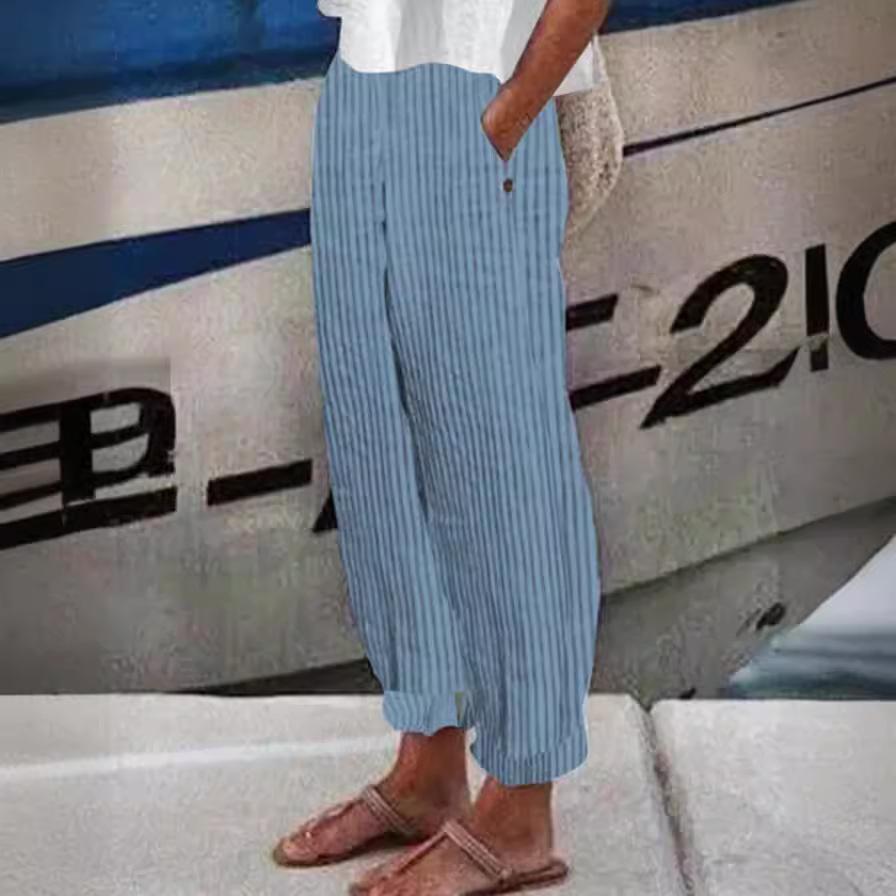 2025 Amazon's New Temperament Commuter 3D Digital Printing, Cotton and Linen Simple Crimped Casual Pants Can Be Printed