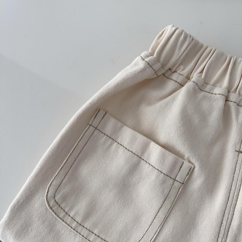 Baby Boys' Solid Color Casual Jeans - Korean Style, Soft & Versatile for Spring/Autumn