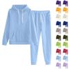 Women's Fashion Solid Colour Long Sleeve Long Pants Sport Two Piece Set