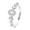 Original 925 Sterling Silver Sparkling Stars Moon Opal Ring For Women Girls Jewelry Birthday Anniversary Gifts