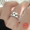 Sam Panda 925 Sterling Silver Rings For Women Men Fine Jewelry Finger Adjustable Open Wing Shape Ring For Party Birthday Gift
