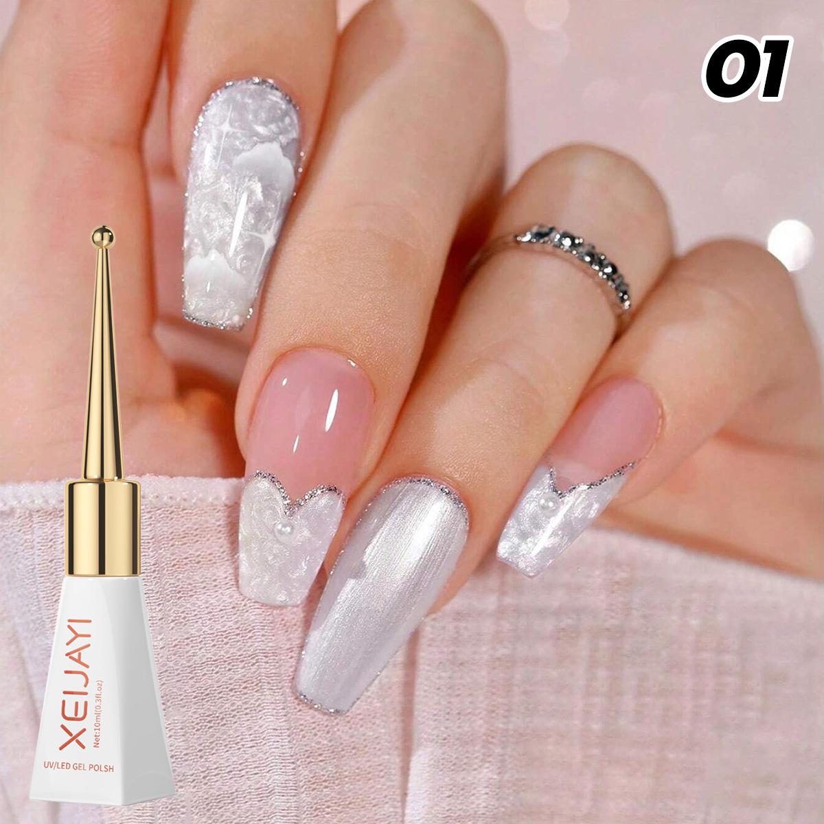 

New Thread Mother-of-Pearl Nail Gel: Mermaid s Tear Shell for Autumn & Winter Nail Art