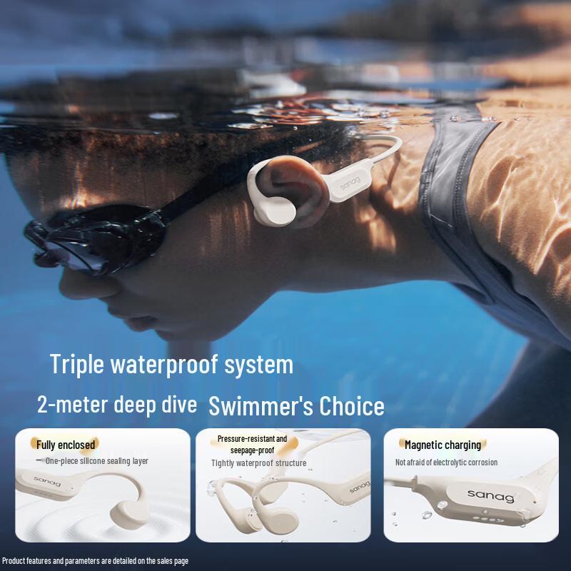 SANAG B60S ProMax 64 Go Conduction Osseuse IP68 Écouteurs de Sport et de Natation