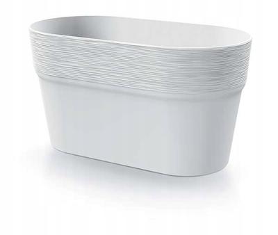 Furu Oval White Plastic Flowerpot 27.5 Cm