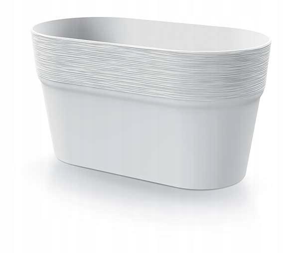 Prosperplast Plantenpot/bloempot Windsor - buiten/binnen - design kunststof - ivoor wit - L28 x B15 x H15 cm - Ovaal