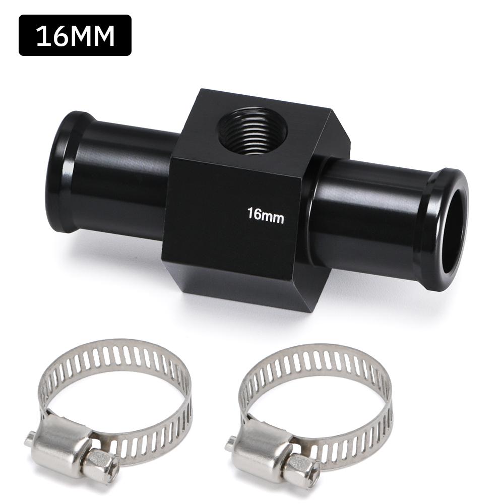 Water Temp Gauge Radiator Temperature Water Temp Joint Pipe Sensor 18/20/22/24MM Hose Adapter 1/8 NPT Water Thermostat Tee Coolant Temperature 4