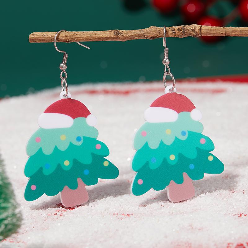 Christmas Series Popular Funny Red Cap Cute Sweater Snowman Pants Drop Earrings for Women unique design Jewelry Present