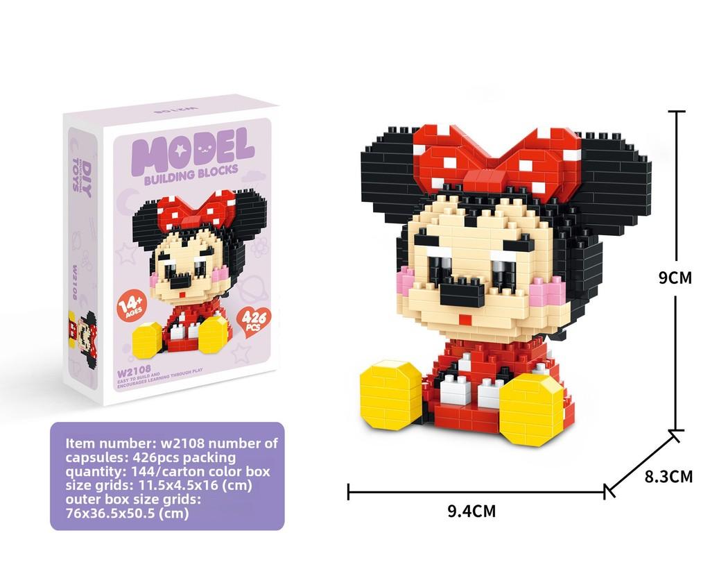 Disney Mickey Pikachu Pikachu Duffy Panda Building Blocks For Kids Toy Gift For Children
