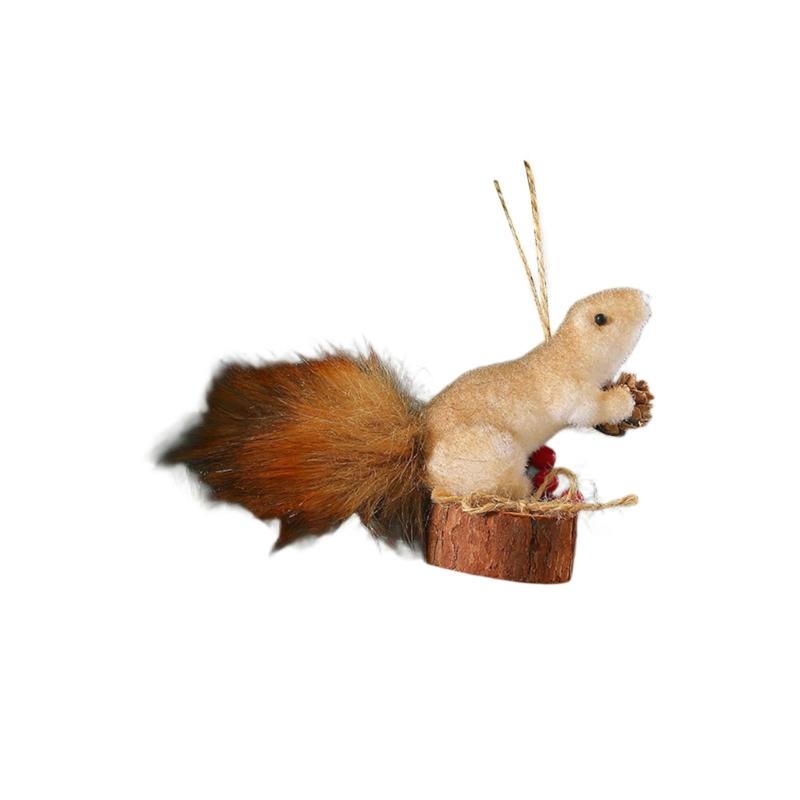 Artificial Squirrel Decoration Christmas Tree Hanging Ornament For Door Mantel Window Wedding Christmas Party Decoration