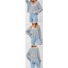 Women S V Neck Off Shoulder Knit Sweater Solid Color Casual
