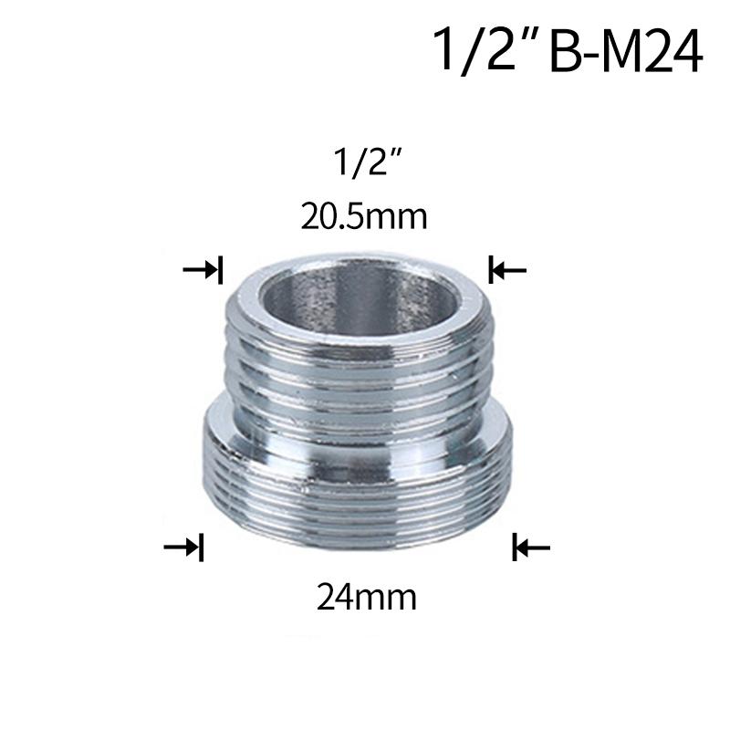 Tap Extension Connector 1/2 To M16 M18 M20 M22 M24 M28 Thread Connector For Faucet Water Heating Install Shower Accessories