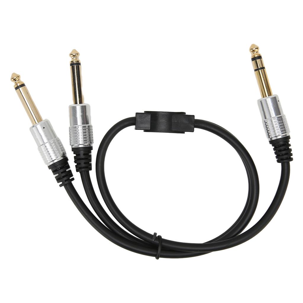 6.35mm to Dual 6.35mm Y Splitter Cable Professional Male to Male 1 4 Inch Stereo Cable for Amplifier Microphone Speaker