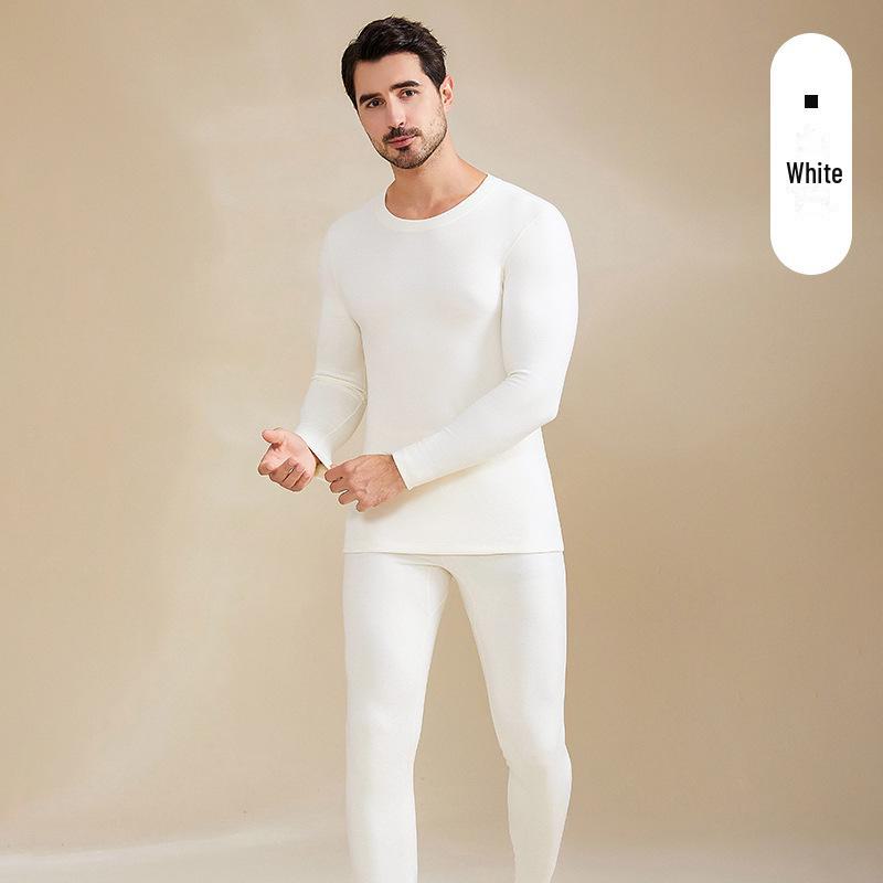 

Комплект мужского шелковистого термобелья: Кашемировая смесь для осени и зимы, костюм с плотной подгибкой 3XL белый