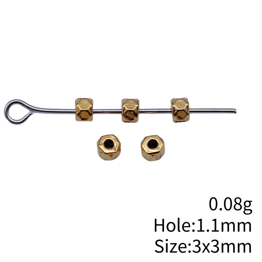 Square Round Mini Spacer Beads Metal Loose Beads For Thin Chain Bracelet Necklace DIY Jewelry Making Supplies For