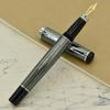 Xezo Incognito Diamond Cut Serial Medium Fountain Zinc Slate Platinum Pen, Lacquer. Plated.