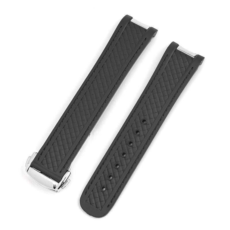 Gummi-Uhrenarmband für Omega für Seamaster 300 Armband 20mm für Speedmaster AT150 Taucherarmbänder Schwarz Blau Silikonarmband