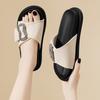 One-word Drag Women's Summer New Versatile Rhinestone Cross Platform Slippers Wear Lazy Beach Cool Slippers