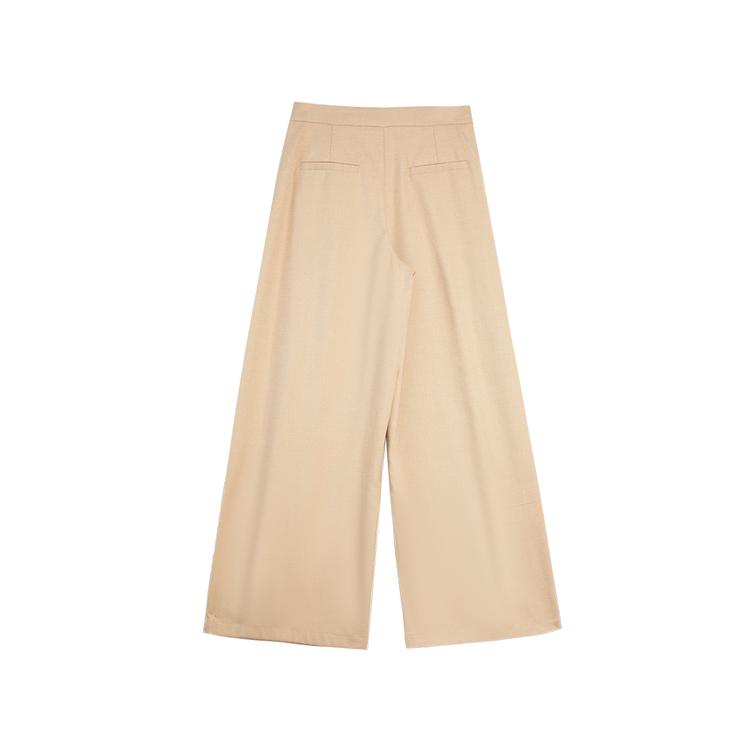 ELLE French Brushed Fashion Design Loose Versatile High Waist Commuter Wide Leg Pants Casual Pants Women Bottoms EK53183