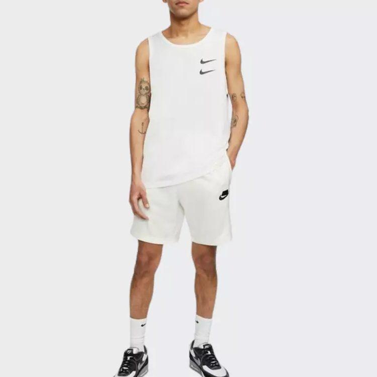 Nike Tank Tops Men's White Crew Neck Moderate Straight Fit DH0260-100