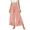 Women Elastic Waist Casual Wide Leg Pants Lightweight Breathable Loose Fit Trousers for Yoga Lounge and Daily Wear
