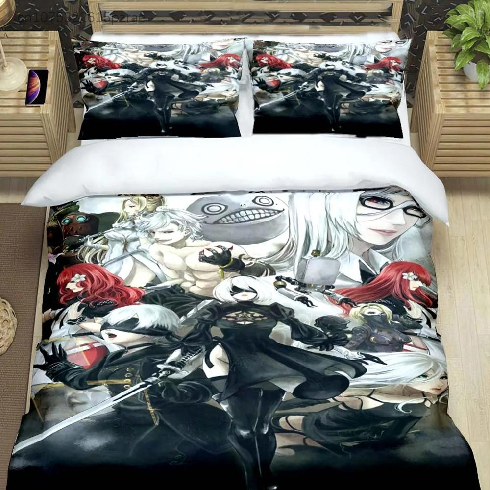 Famous Film Role A-Automata Nier Print Bedding Sets Bed Supplies Set Comforter Set Teens Girls Cartoon Twin Single Kid Gift
