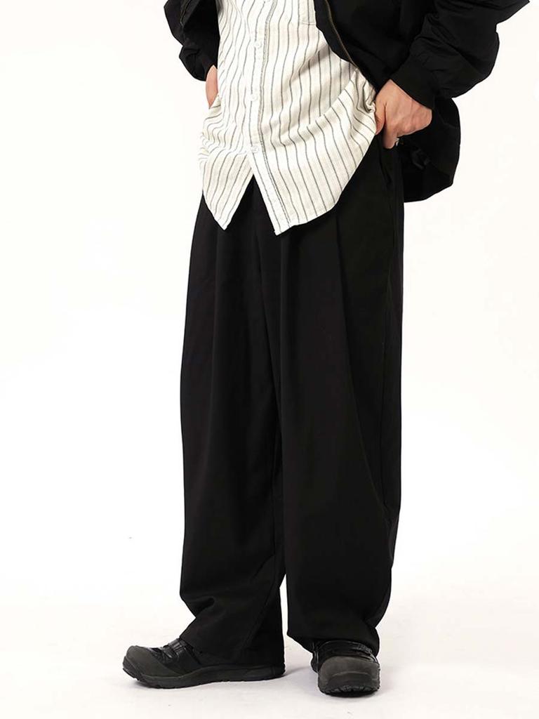 Women's Casual Trousers Plus Size Baggy Straight Wide Leg Pants Vintage Style Clothes Y2k Brown Black