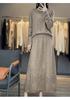 2023 Women's Elegant Australian Wool Crochet Cardigan - Autumn/Winter, Round Neck, Long Sleeve, Plain Color