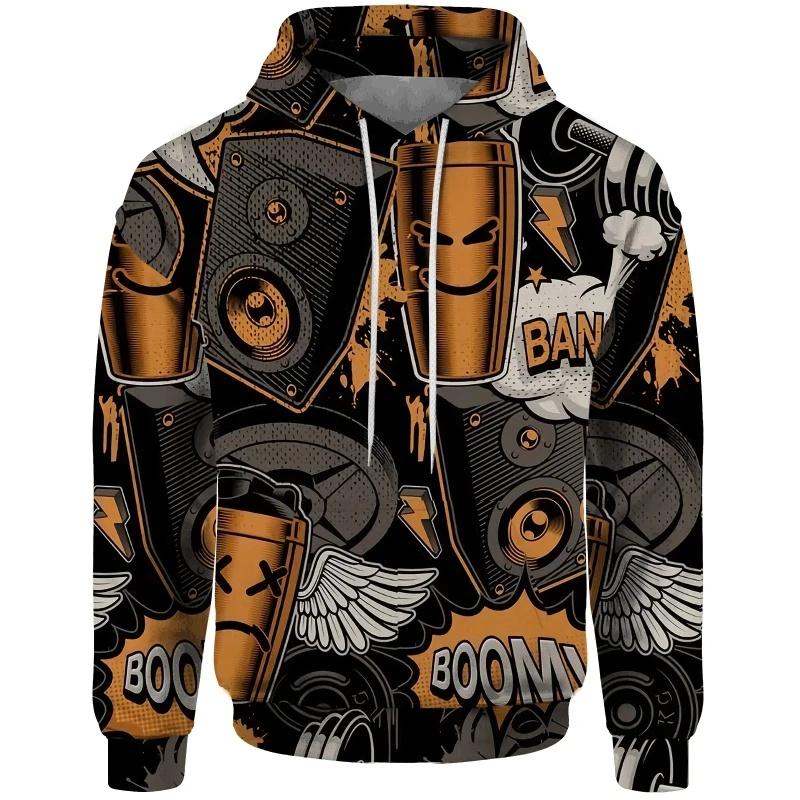 New Cartoon Elements Hoodies Hip-hop Autumn Winter Women Hoodie Pullover 3D Printing Comic Graffiti Sweatshirt Fashion Mens Hoody