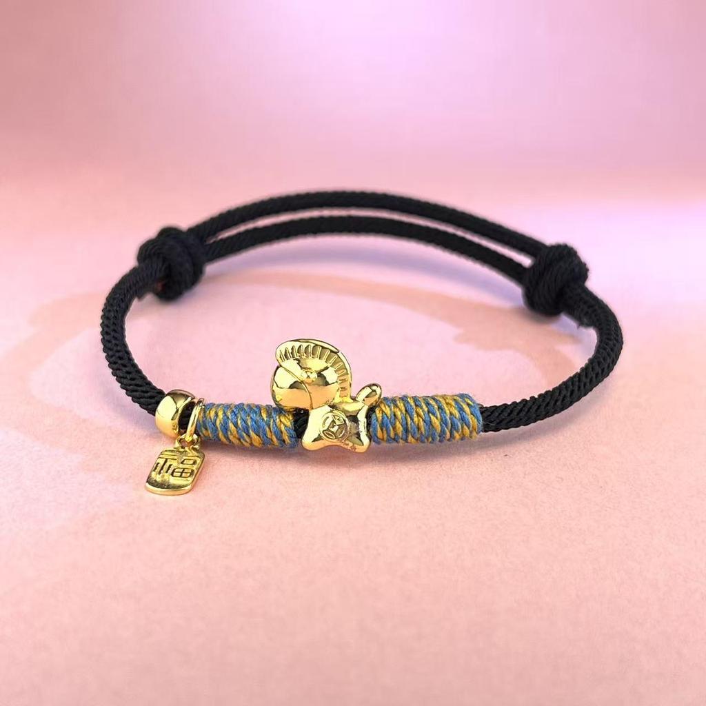 999 Sterling Silver Zodiac Red String Horse Bracelet