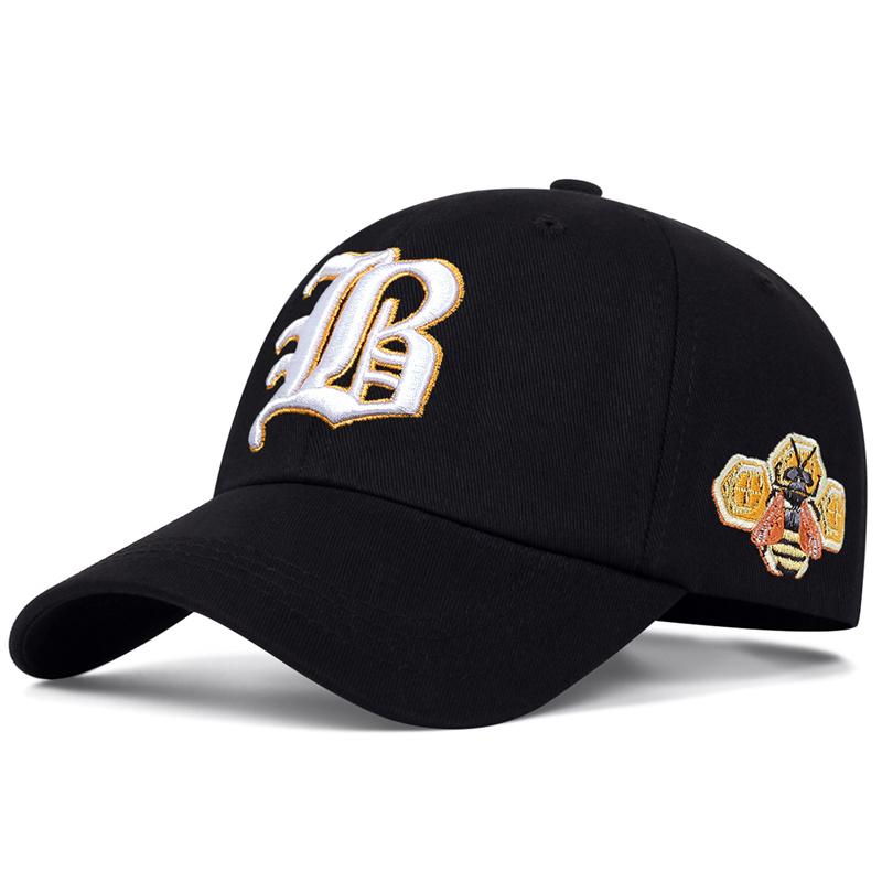 Baseballkappe Baumwolle Snapback Hut Sonnenhut Frühling Sommer B Buchstabenstickerei Papa Hüte Hip Hop Tigerkappen Für Männer Frauen white