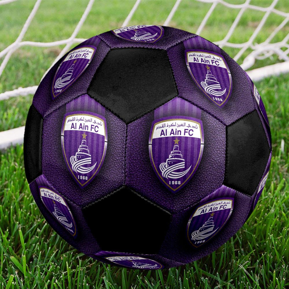Al Ain FC Size 5 Soccer Ball, Machine-Stitched PVC, Durable & High Bounce, All Ages Fit, fan merchandise, matches & outdoor use.