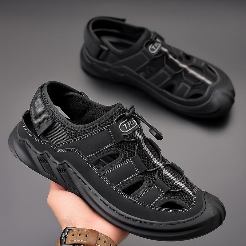 Fashion 2025 Summer Breathable Men's Sandals Outdoor Hiking Shoes High-quality Wear-resistant Soles Men's Casual Mesh Beach Shoes